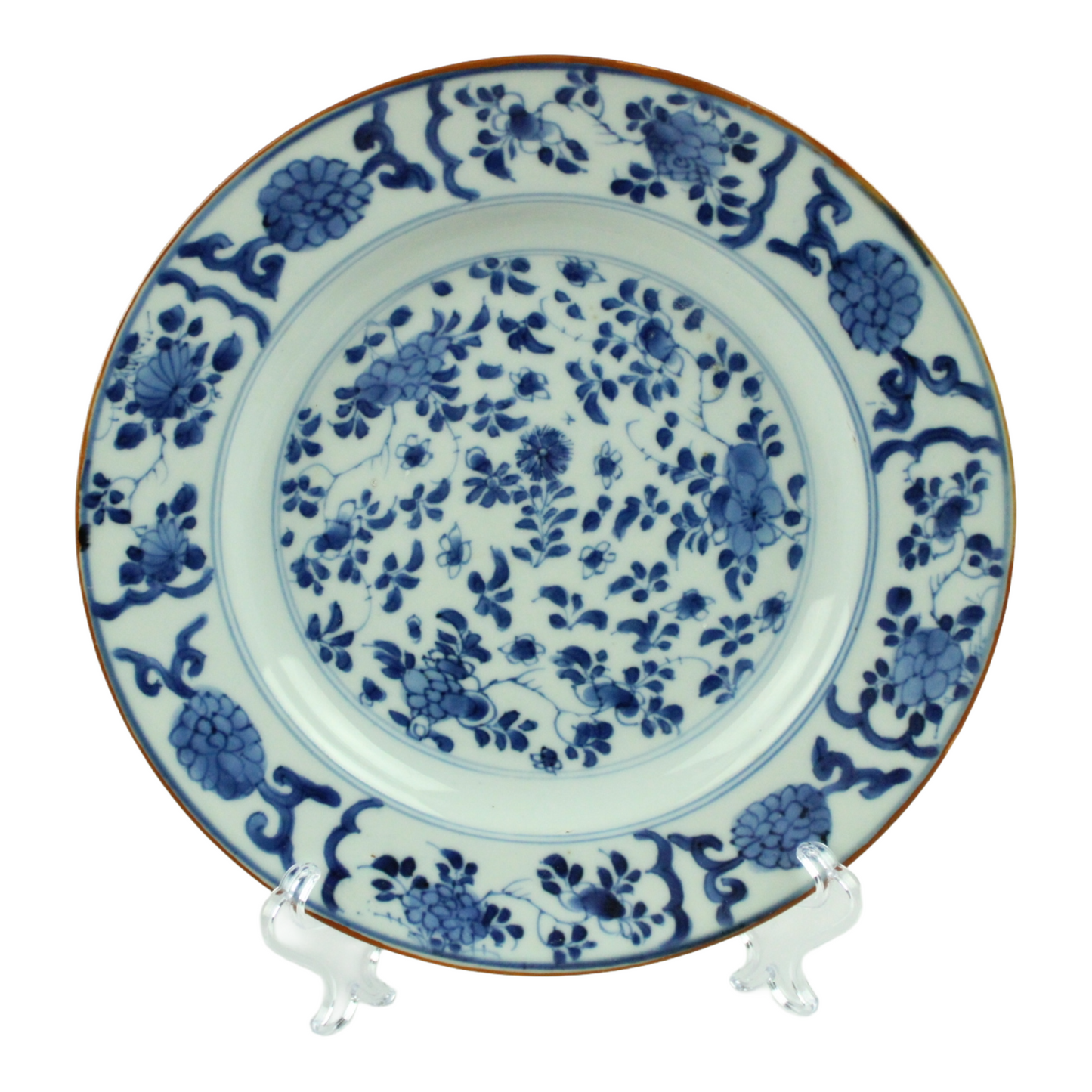 Set of 2 Chinese Blue & White Porcelain Plates – Export Ware (ca. 1880–1920)