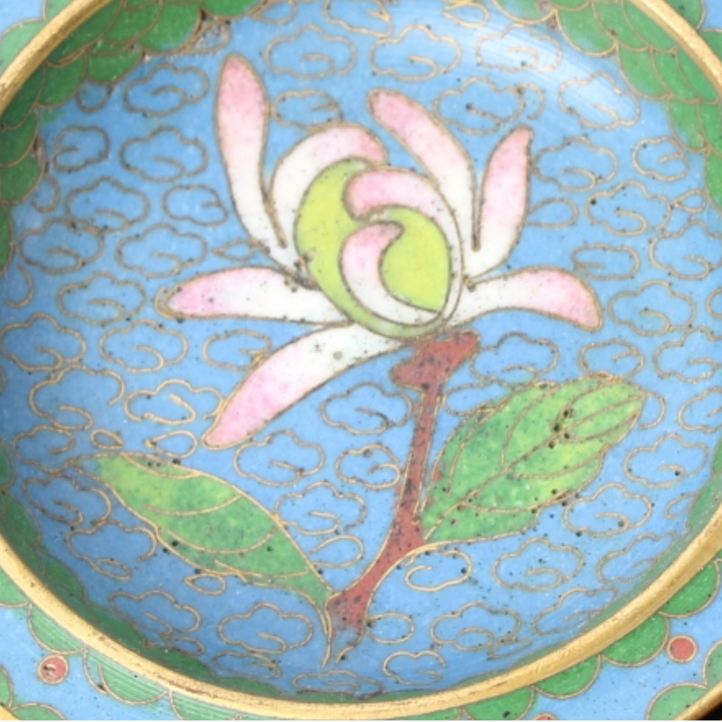 Chinese Cloisonné Enamel Bowl with Brass Mount – circa 1920–1940