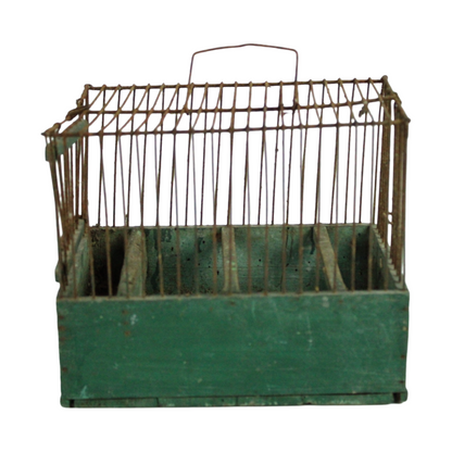 Antique Wooden Bird Cage / Transport Crate – Rustic Farm Object (ca. 1900–1950)