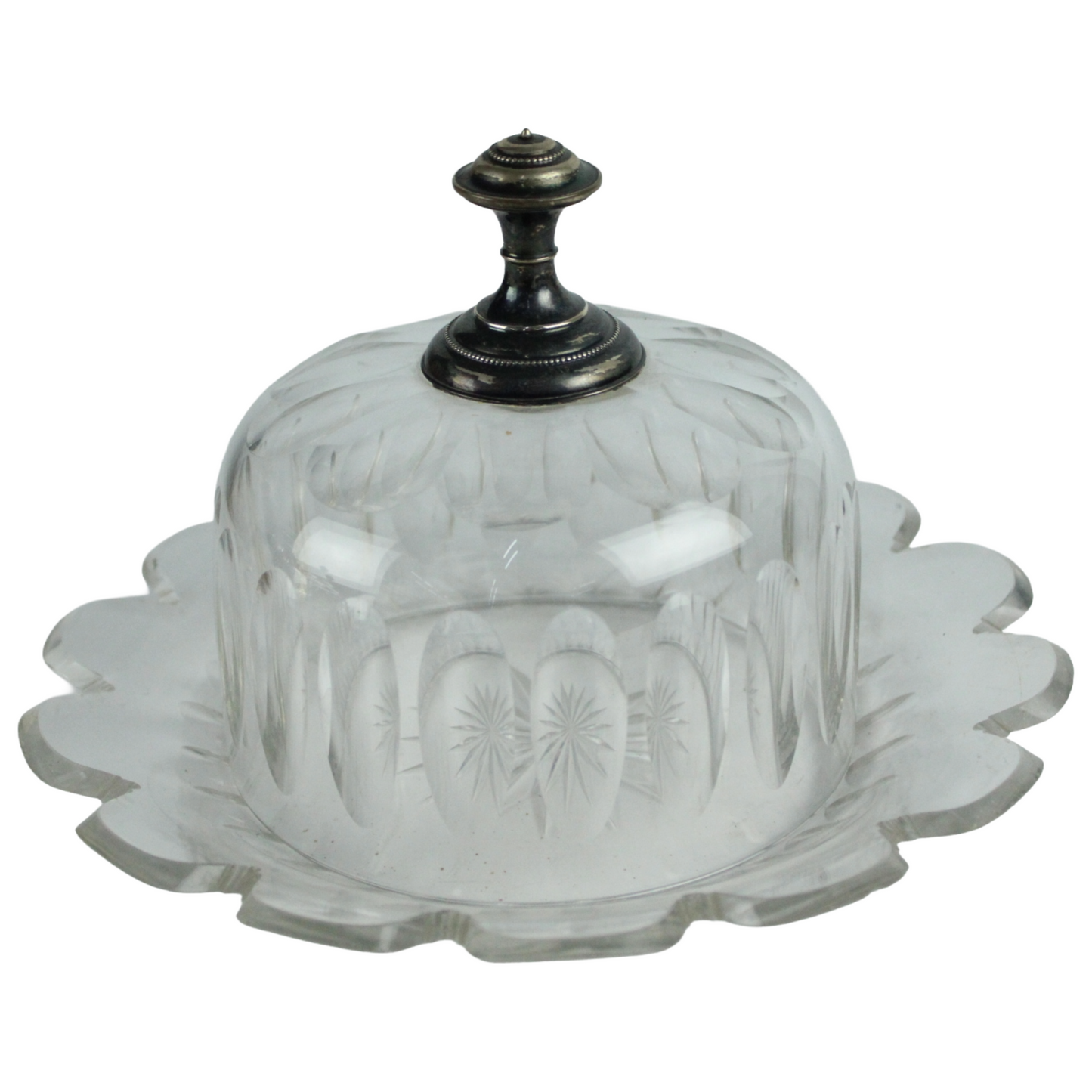 Set of 3 Pressed Glass Butter Dishes with Lids – European Vintage (ca. 1920–1950)