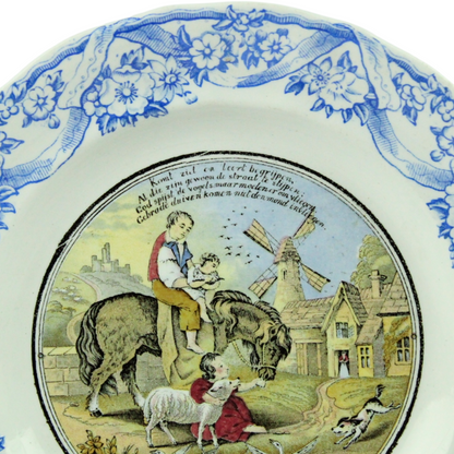Antique Dutch Wall Plate “Lievelingen” – Petrus Regout Maastricht (ca. 1880–1910)