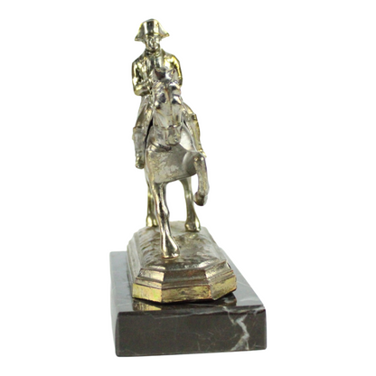 Vintage Brass Equestrian Figurine on Marble Base (ca. 1950–1975)