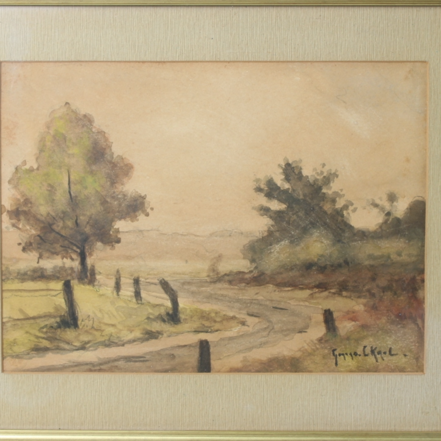 Landscape with Road and Trees – Attributed to Gerard Krol, circa 1880–1910