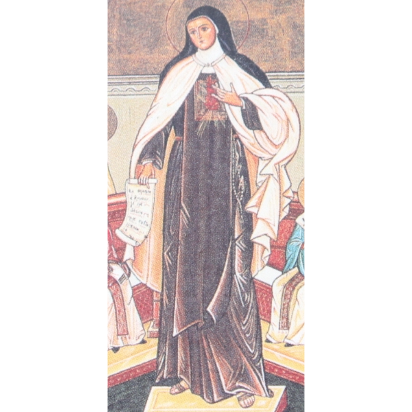 Religious Panel with Saint Thérèse of Lisieux – Devotional Art Object (circa 1970–1990)