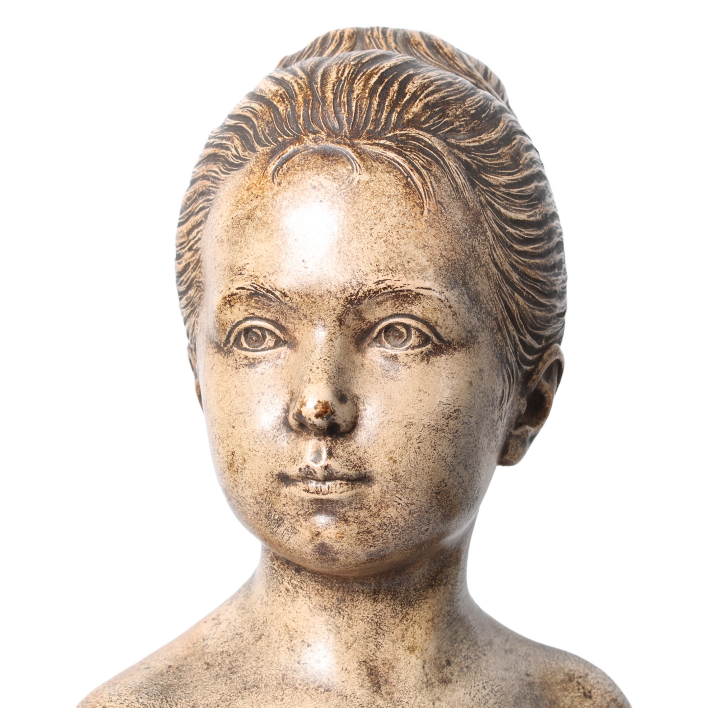 Franse Buste van een Jong Meisje op Sokkel – Belle Époque (ca. 1880–1910)
