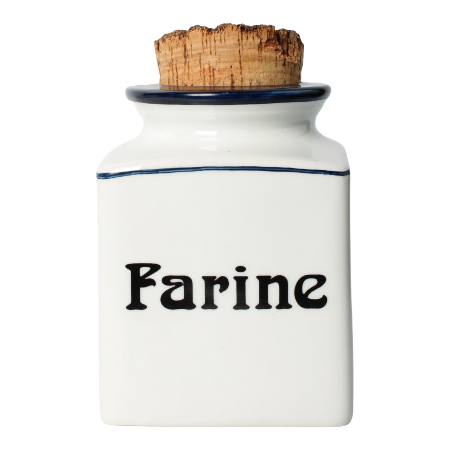 Set van twee vintage keramische voorraadpotten – Café & Farine (ca. 1940–1960)