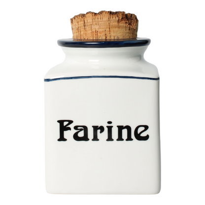 Set van twee vintage keramische voorraadpotten – Café & Farine (ca. 1940–1960)