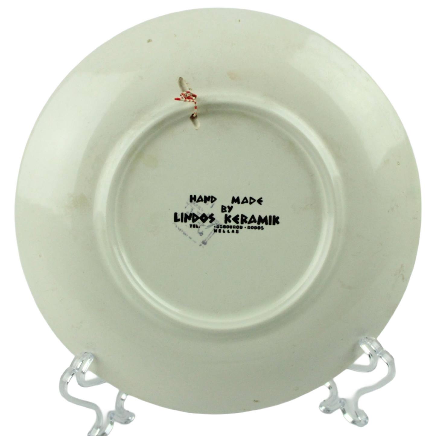 Greek Decorative Wall Plate – Lindos Keramik, Rhodes (ca. 1970–1990)