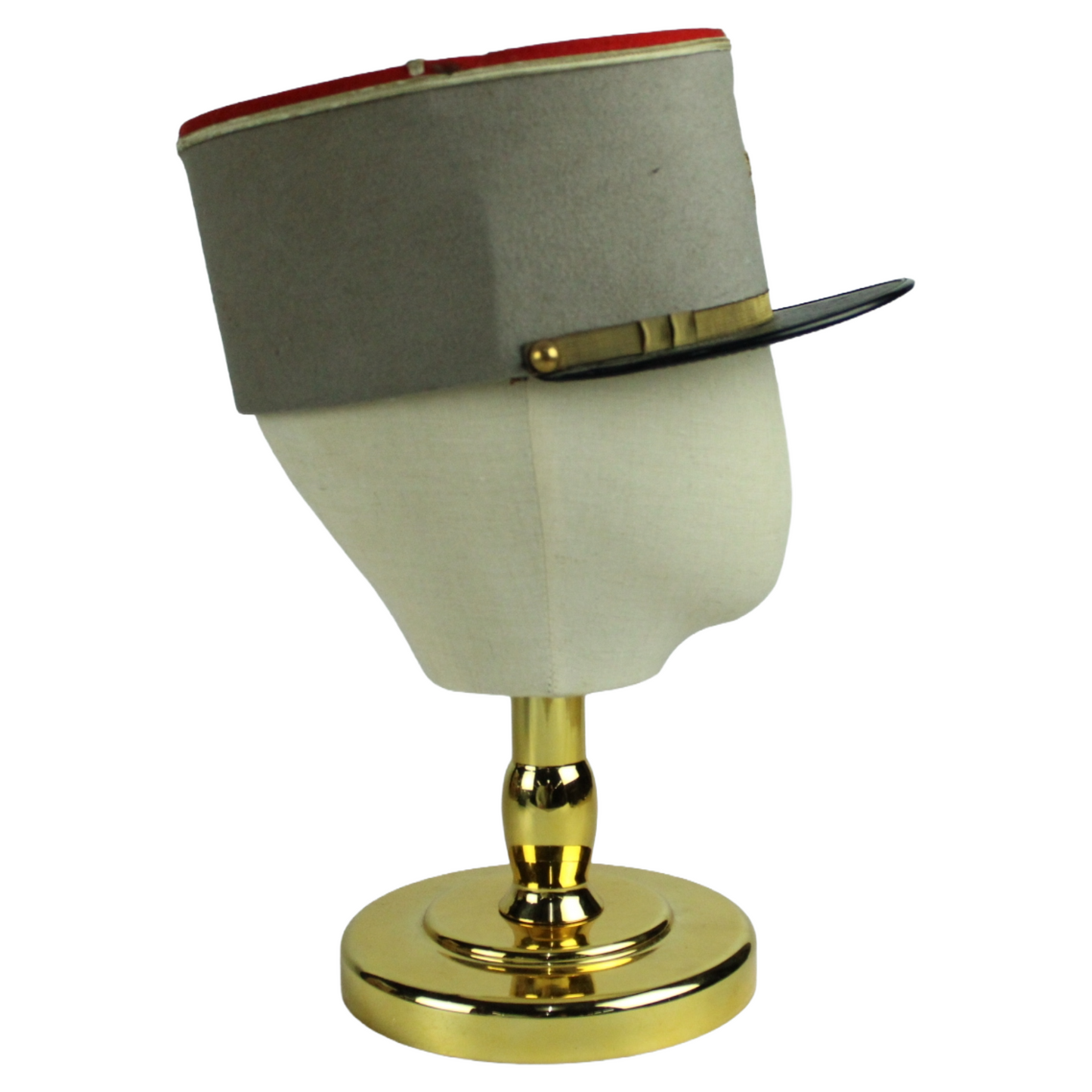Vintage French Military Kepi - Grey Body with Red Top (ca. 1950-1980)