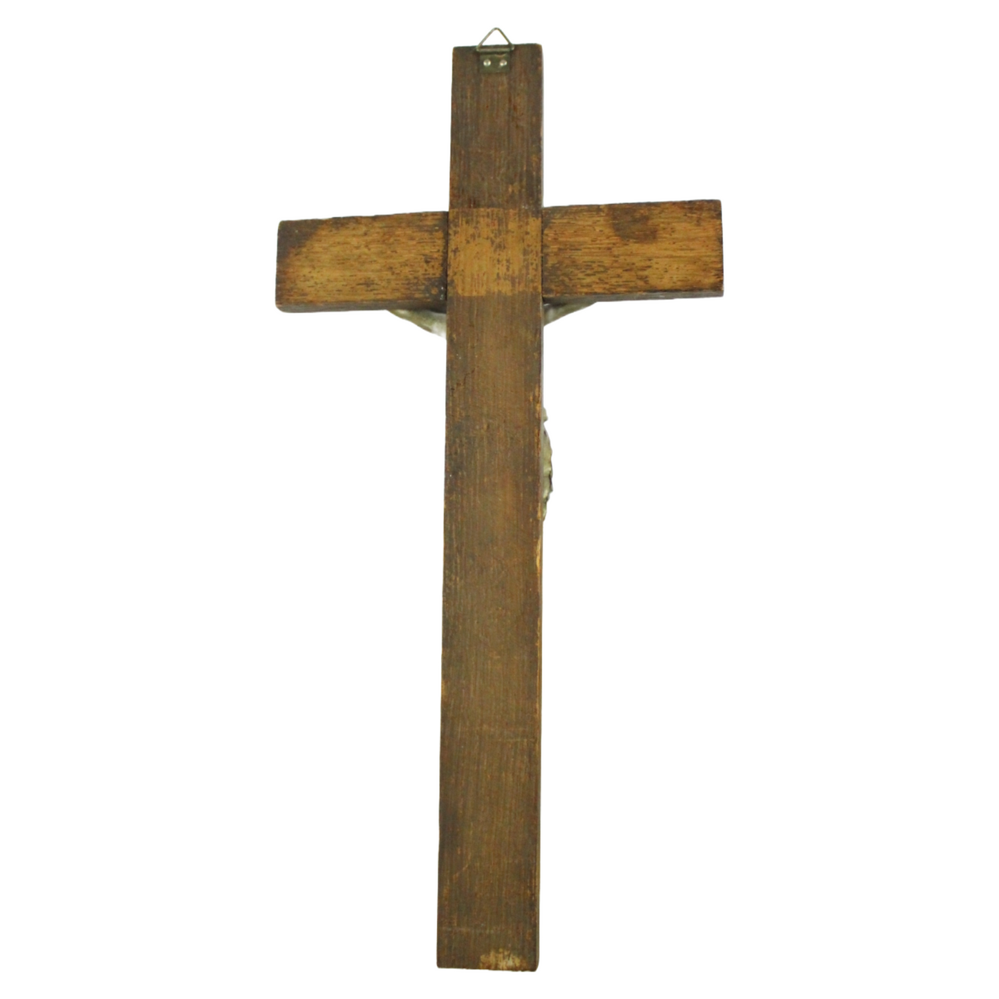 Antique Wooden Crucifix with Metal Corpus (ca. 1900–1950)
