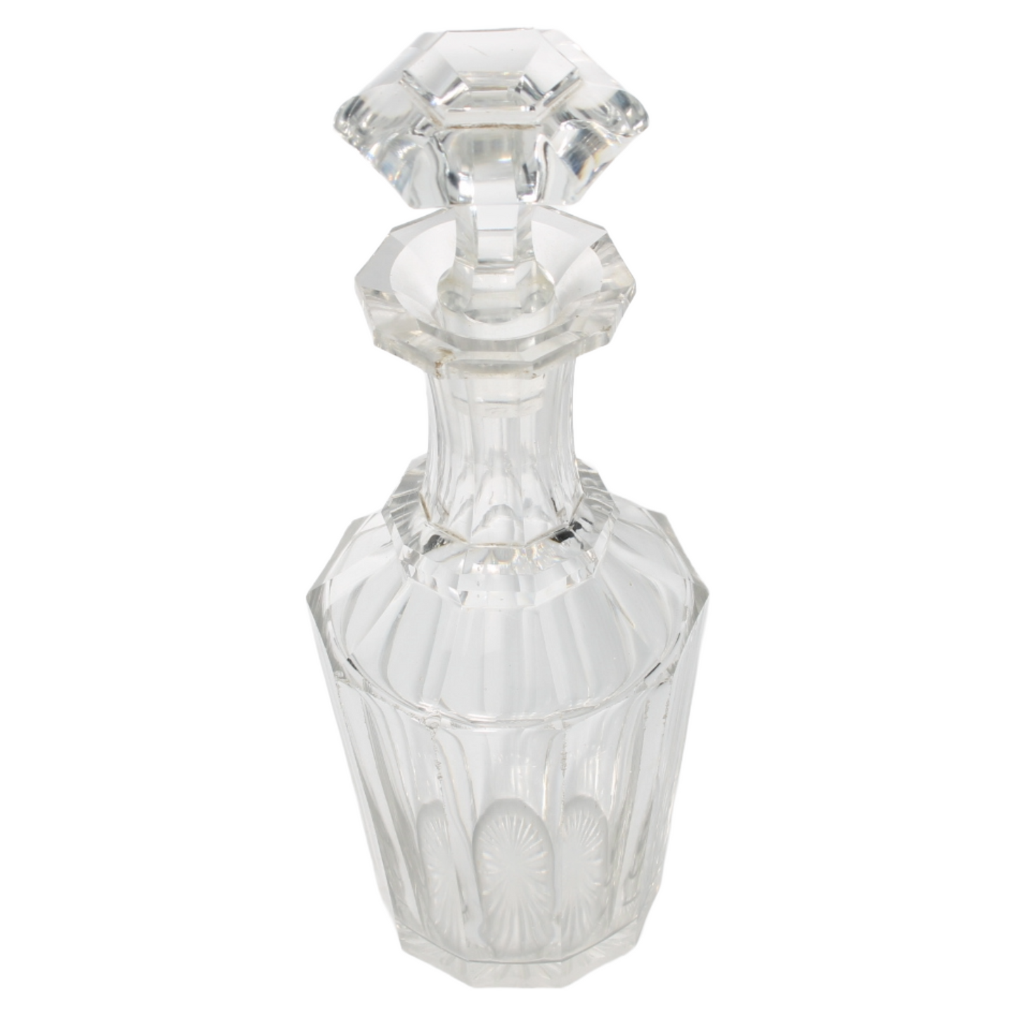 Pair of Antique Cut Crystal Decanters with Stoppers, ca. 1870–1900
