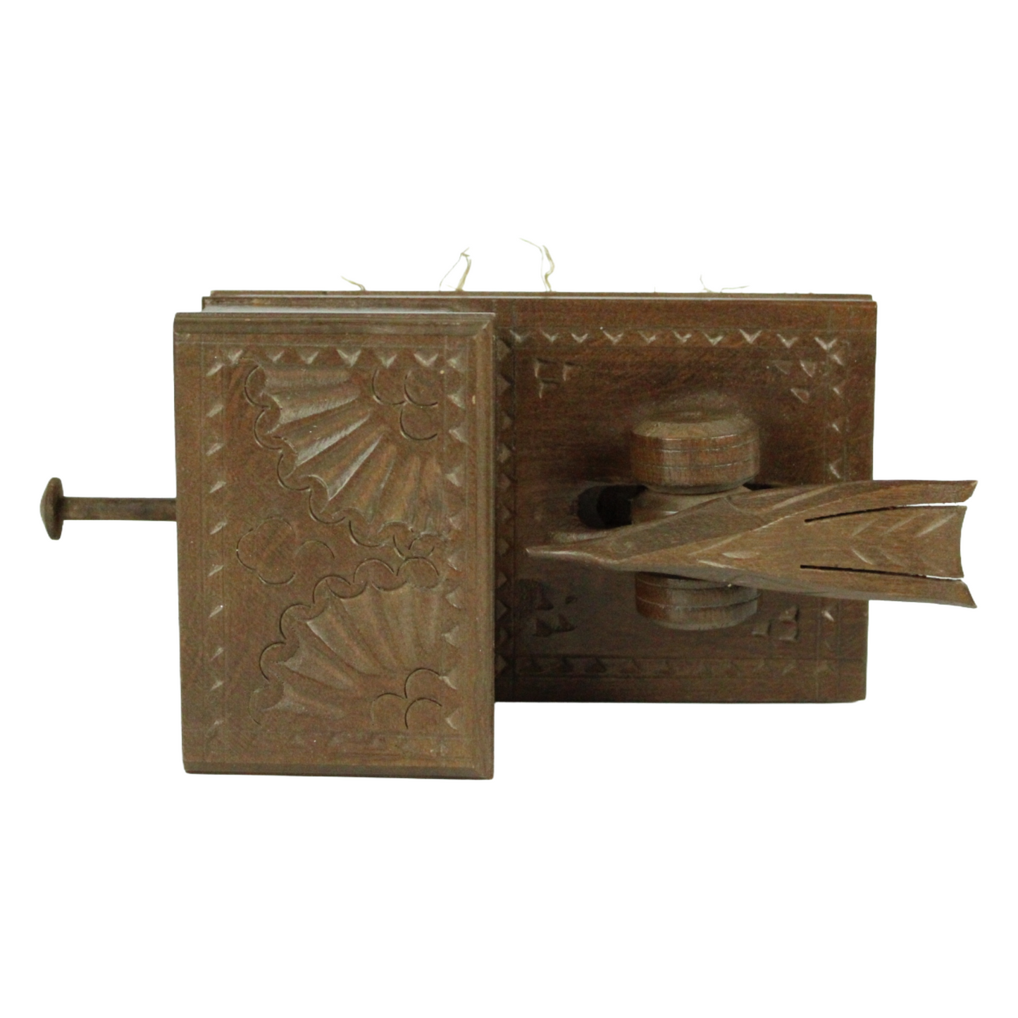 Antique Mechanical Wooden Cigarette Box / Table Dispenser (c. 1890–1930)