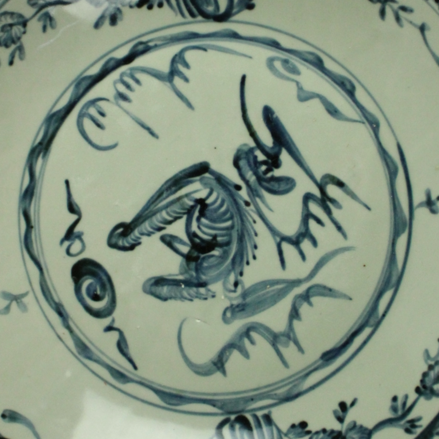Chinese Blue & White Porcelain Plate – Shipwreck Find (Qing Dynasty, 18th Century)