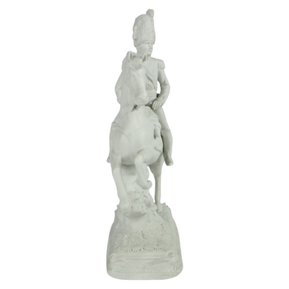 Antique Porcelain Equestrian Figure “Dorsenne” – Napoleonic Officer on Horseback (c. 1880–1930)