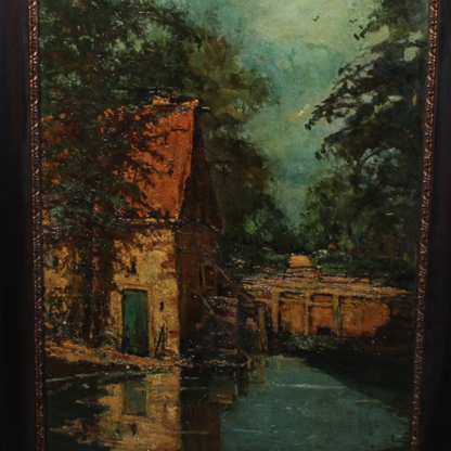 Early 20th Century Dutch Landscape Oil Painting, Dated 1911