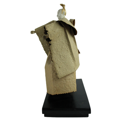 Vintage Japanese Samurai Doll (Ningyō) on Wooden Base (ca. 1900–1950)