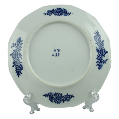 Antique Blue & White Porcelain Plate – European Chinoiserie (ca. 1880–1920)