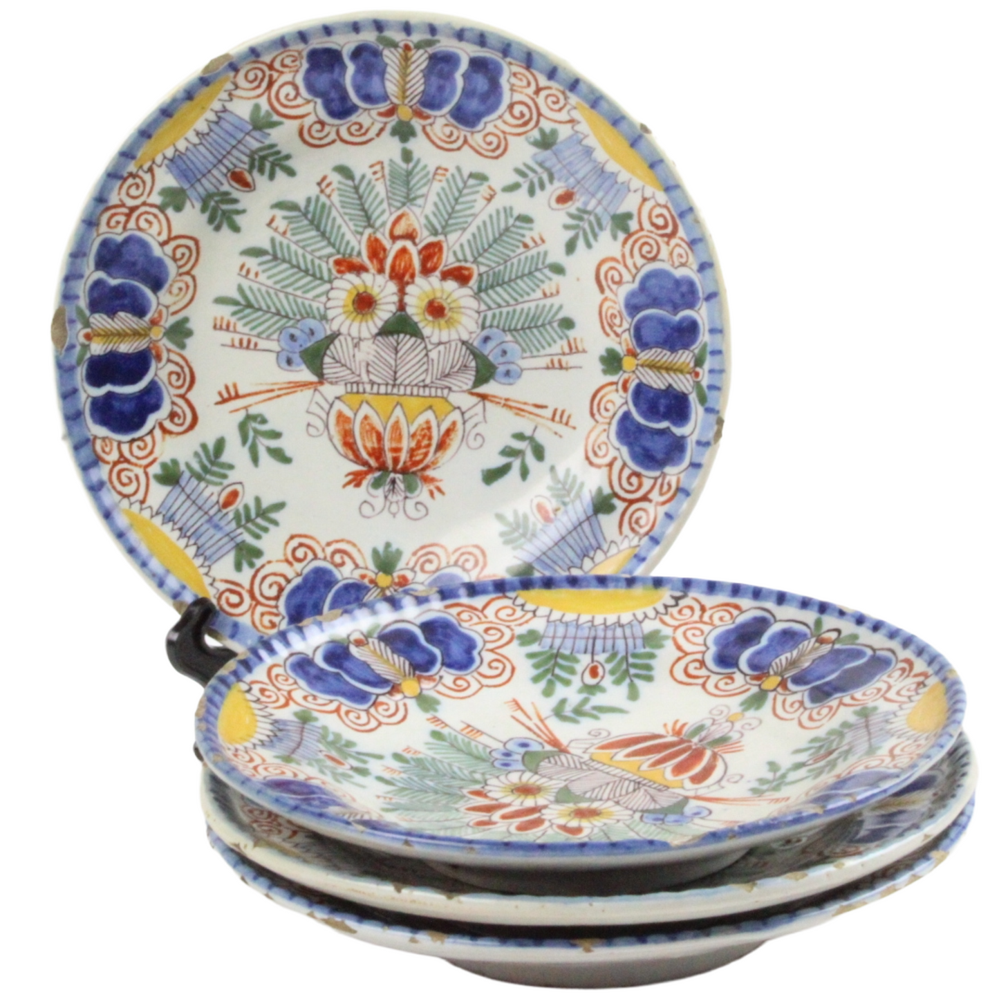 Antique Makkum Tichelaar Polychrome “Peacock” Wall Plate, 19th Century