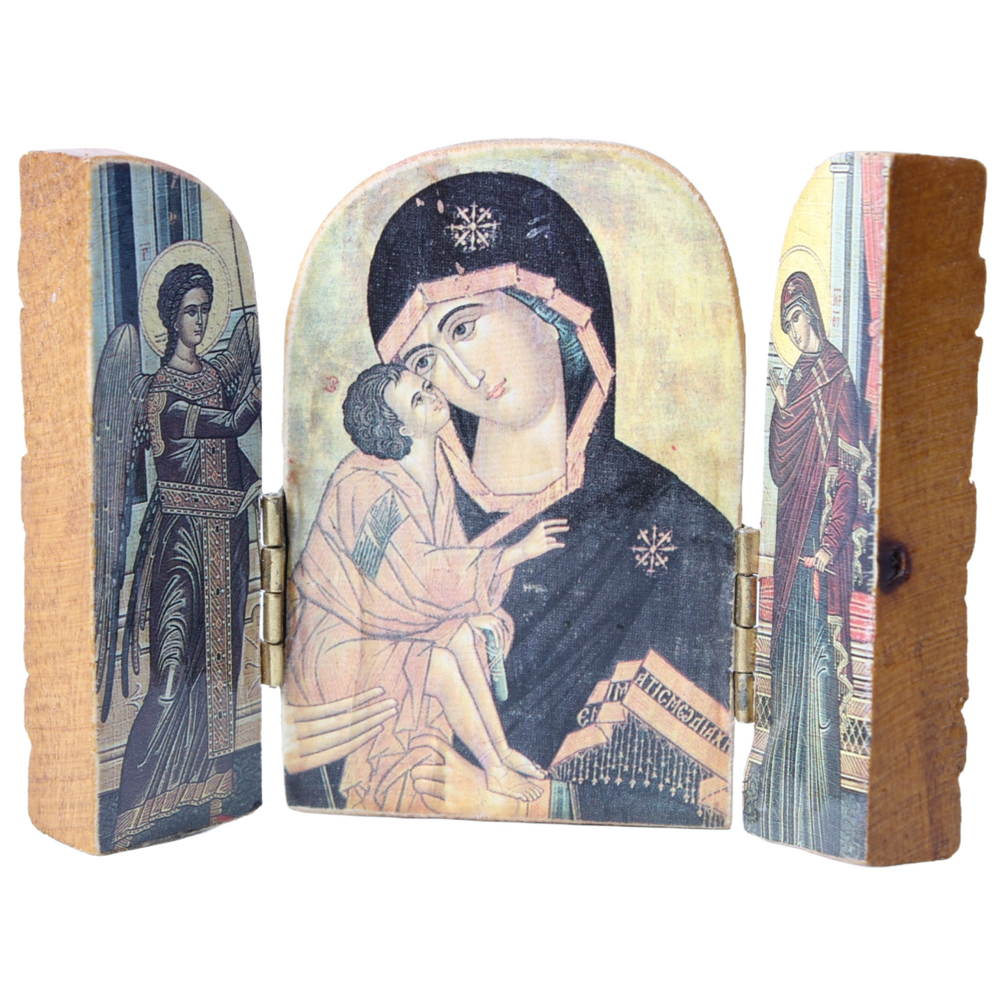 Orthodox Religious Triptych – Wooden Icon, circa 1890–1920