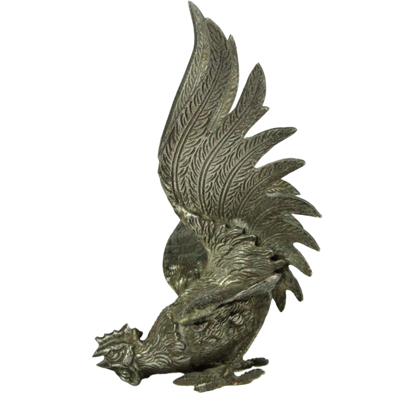 Pair of Mid-Century Cast Metal Roosters – Hollywood Regency Style (c. 1950–1975)