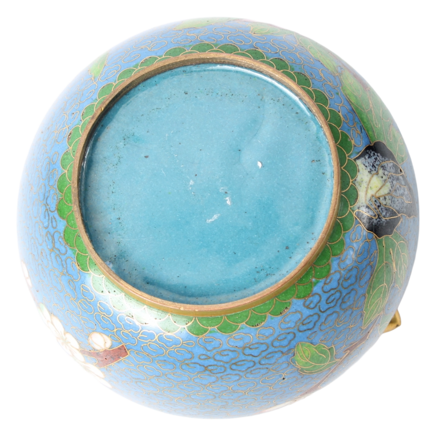 Chinese Cloisonné Enamel Bowl with Brass Mount – circa 1920–1940