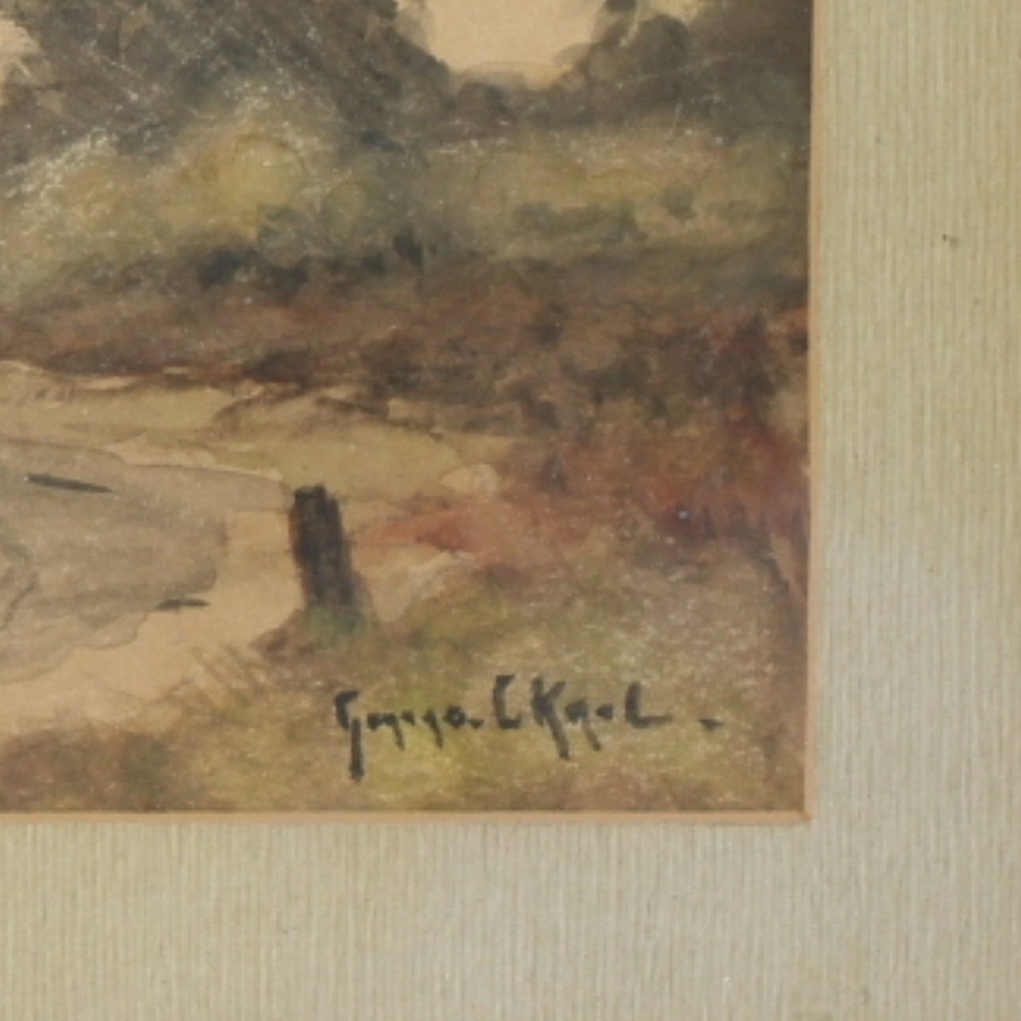 Landscape with Road and Trees – Attributed to Gerard Krol, circa 1880–1910