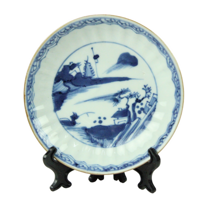 Set of 5 Chinese Export Porcelain Bowls with Matching Saucers – Batavia Brown Style (c. 1850–1900)