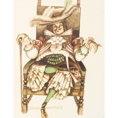 Framed Historical Color Print – Signed “Robert Stolz” (Mid-20th Century)