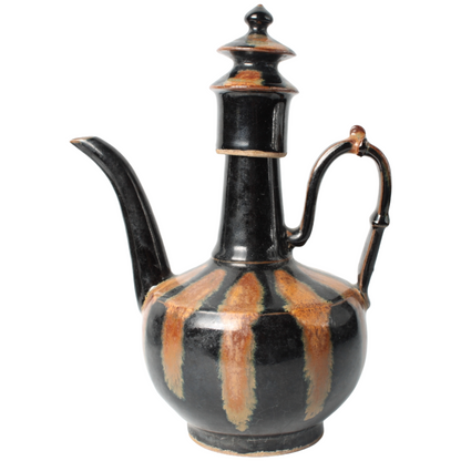 Mid-century keramisch theeservies met druipglazuur (ca. 1950–1970)