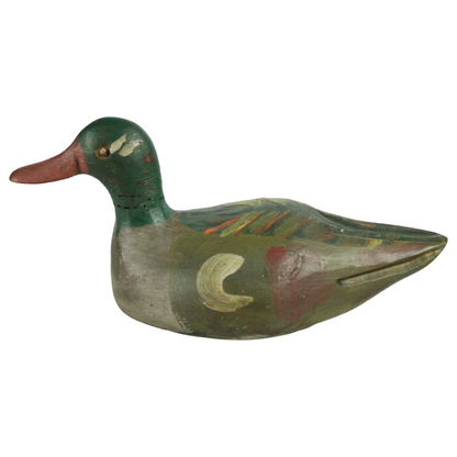 Antique Wooden Duck Decoy – Hand-Carved Hunting Decoy (ca. 1900–1940)