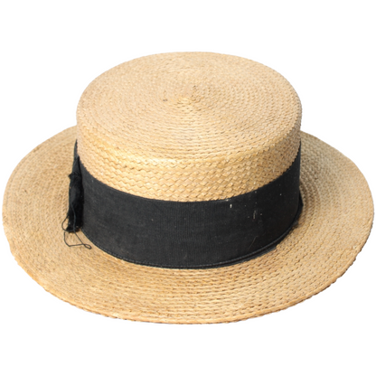 Antique French Canotier Straw Boater Hat – Maison Masson, ca. 1895–1915