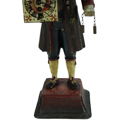 Antique Hand-Carved Wooden Clock Figure – Black Forest Automaton (ca. 1850–1900)