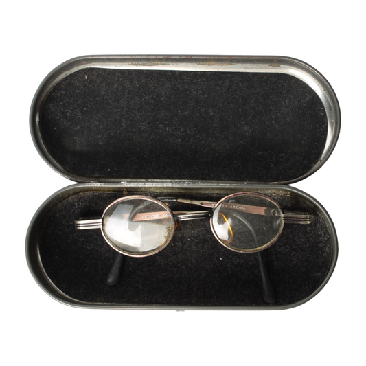 Antique Eyeglasses with Original Metal Case – circa 1900–1930