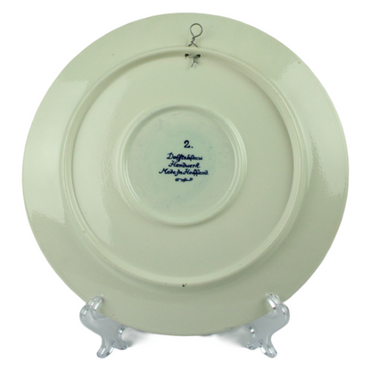 Delft Blue Style Wall Plate with Harbor Scene & Dutch Proverb (ca. 1950–1980)