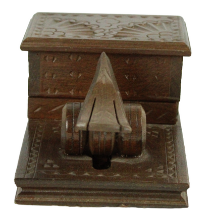 Antique Mechanical Wooden Cigarette Box / Table Dispenser (c. 1890–1930)
