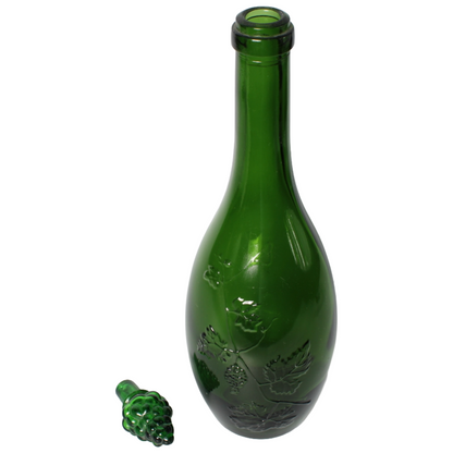 Antique Green Glass Wine Decanter with Grape Stopper, ca. 1880–1910