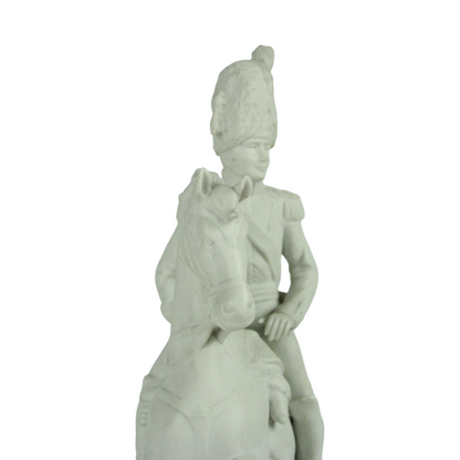 Antique Porcelain Equestrian Figure “Dorsenne” – Napoleonic Officer on Horseback (c. 1880–1930)