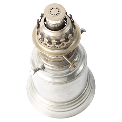Vintage Petroleum Lamp – Table Model in Silver-Plated Metal (circa 1950–1970)