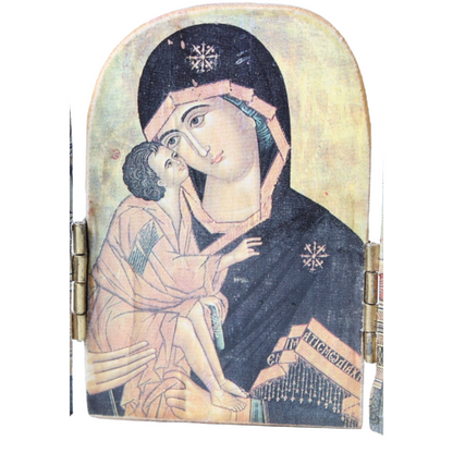 Orthodox Religious Triptych – Wooden Icon, circa 1890–1920