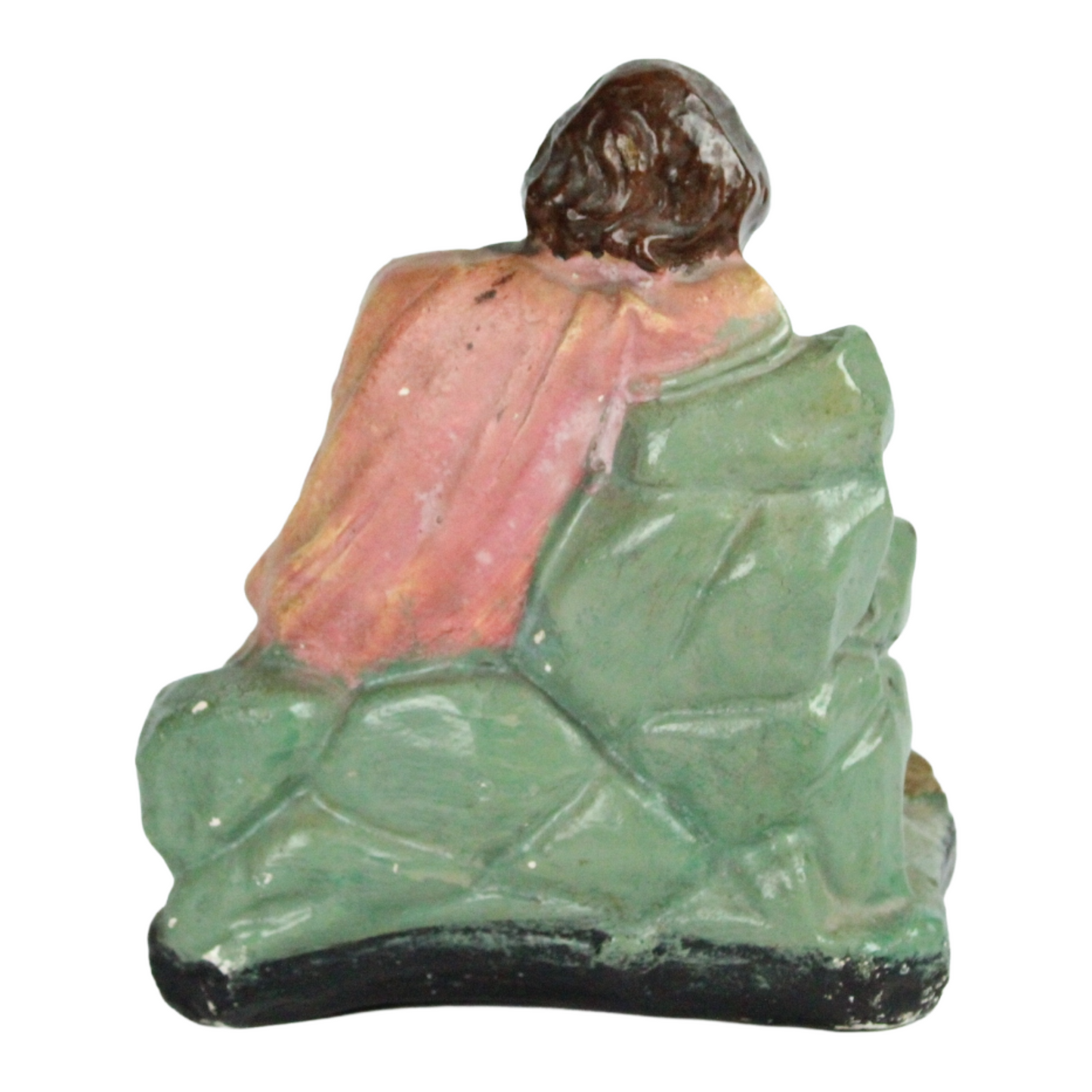 Pair of Vintage Nativity Shepherd Figures – Polychrome Religious Statues (c. 1920–1950)