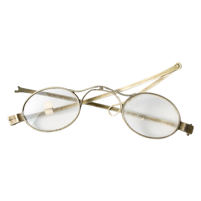 Antique Oval Eyeglasses with Original Case – De Lens, Scheveningen (ca. 1880–1910)