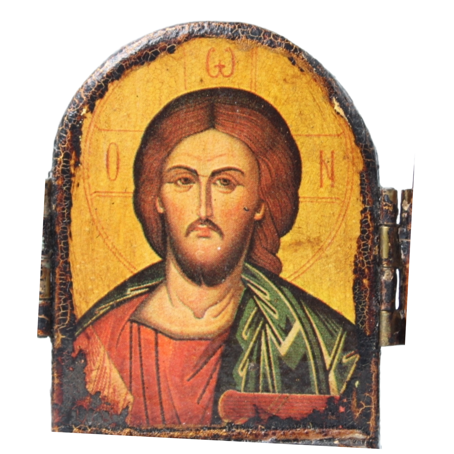 Orthodox Religious Triptych with Christ Pantocrator