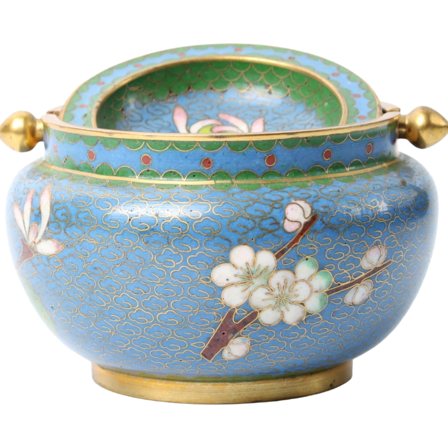 Chinese Cloisonné Enamel Bowl with Brass Mount – circa 1920–1940