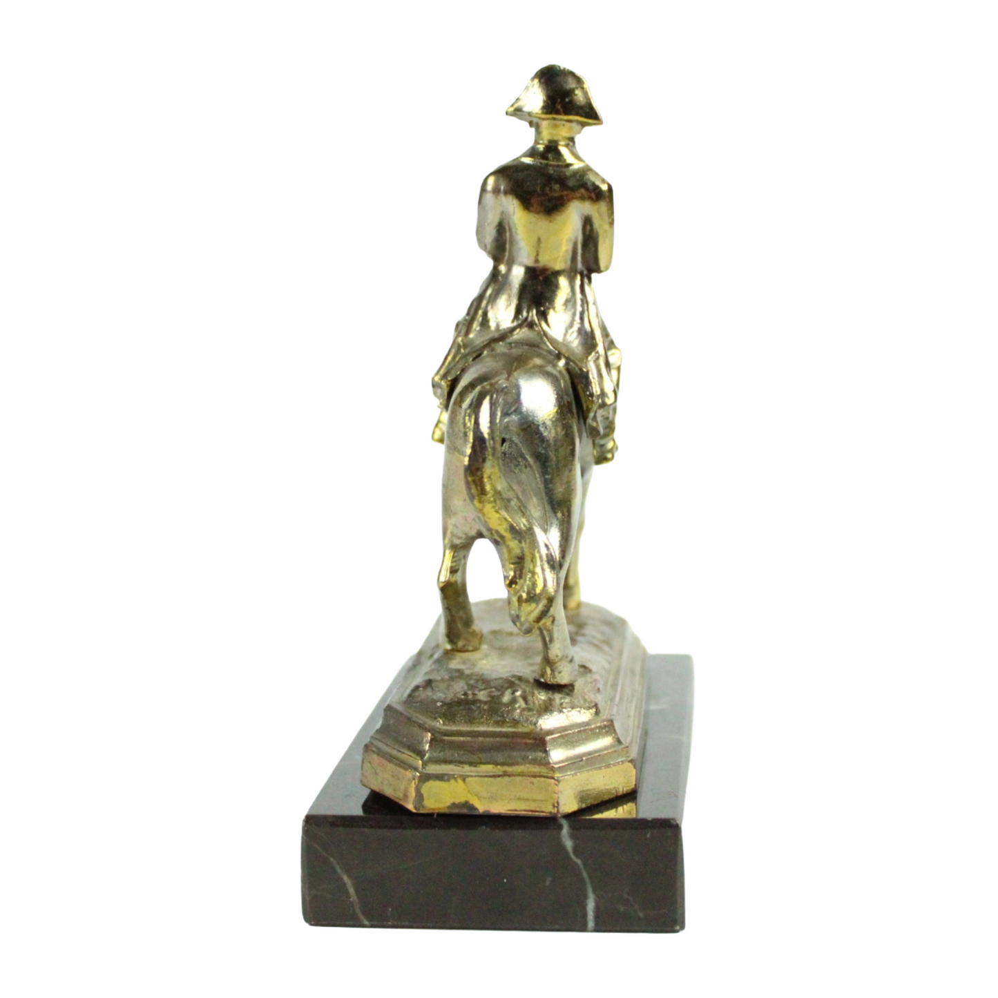 Vintage Brass Equestrian Figurine on Marble Base (ca. 1950–1975)