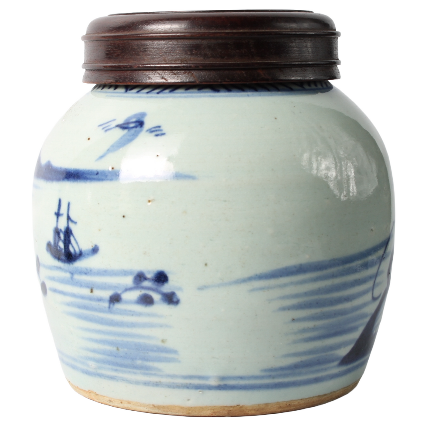 Chinese Porcelain Moon Vase (Bianhu) with Dragon Decoration – 20th Century