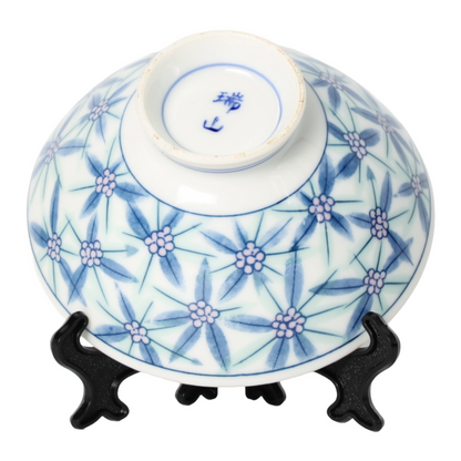 Set van 2 Japanse porseleinen Tayo-kommen – Asanoha-patroon (ca. 1950–1970)