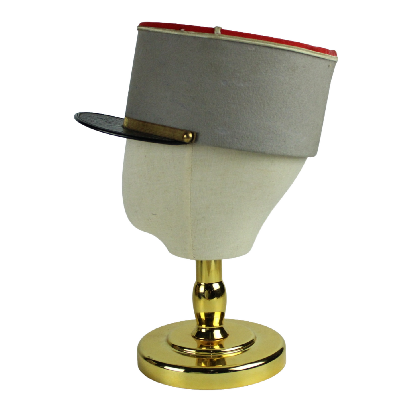 Vintage French Military Kepi - Grey Body with Red Top (ca. 1950-1980)