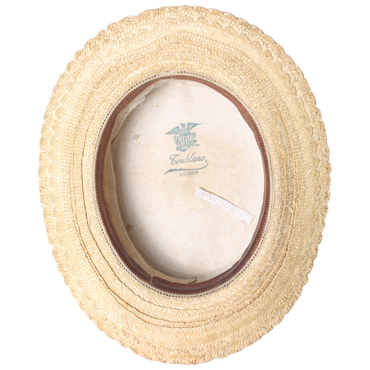 Antique English Boater (Canotier) Straw Hat – Coulblanc, London (ca. 1890–1915)
