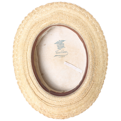 Antique English Boater (Canotier) Straw Hat – Coulblanc, London (ca. 1890–1915)