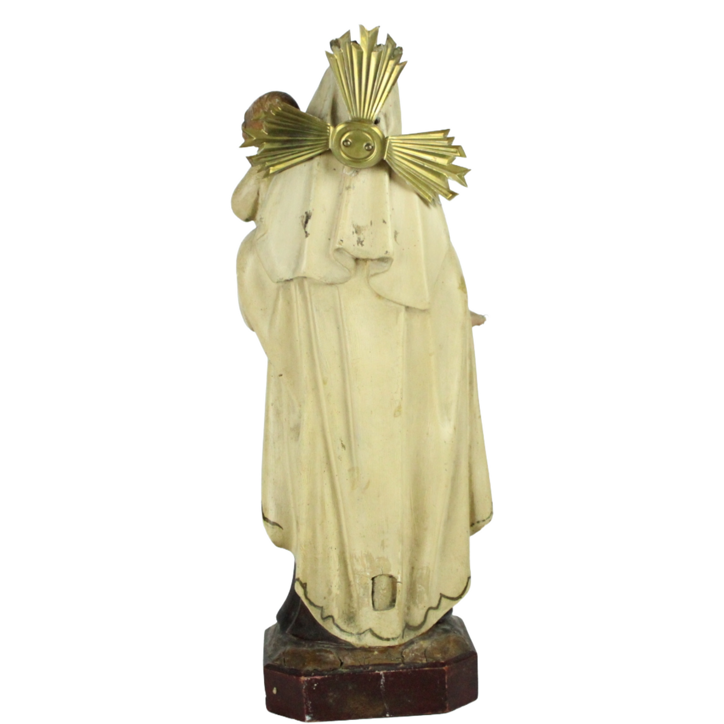 Early 20th Century Virgin del Carmen Statue – Polychrome Wooden Devotional Figure (c. 1900–1930)